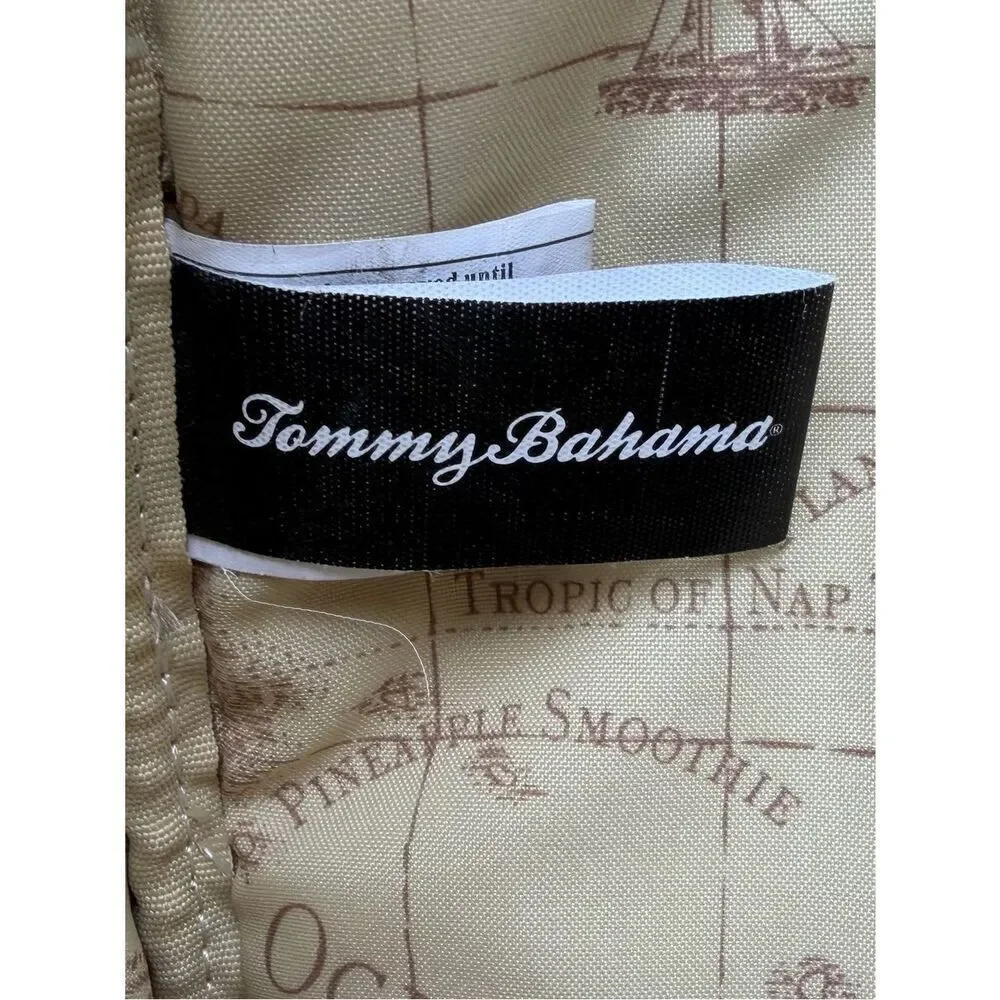 Tommy Bahama Tobago Brown Canvas/Leather Messenger/Laptop/Briefcase/Travel Bag